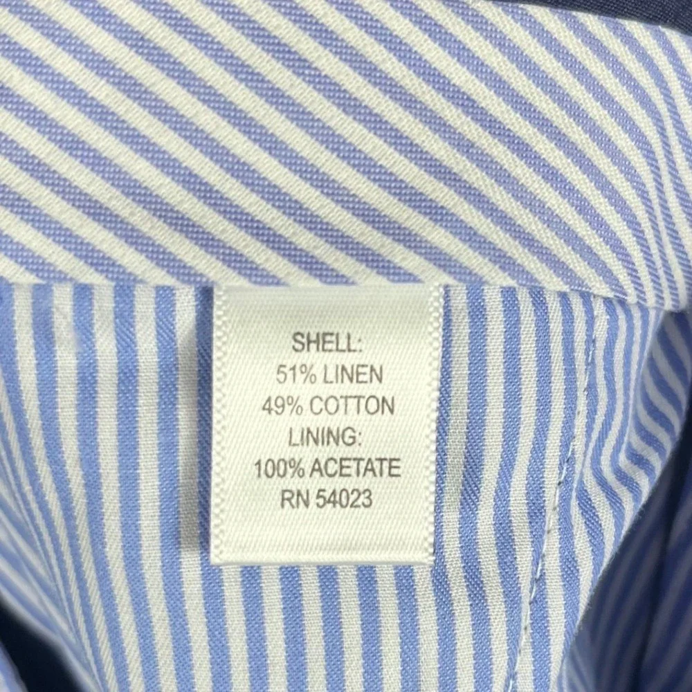 Banana Republic Dress Pants Mens 32 Blue Grey Linen Cotton Tailored Slim Fit